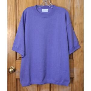 First Love by Lovelyn Sweater Women's Medium Lavender Classic Preppy Spring Y2K